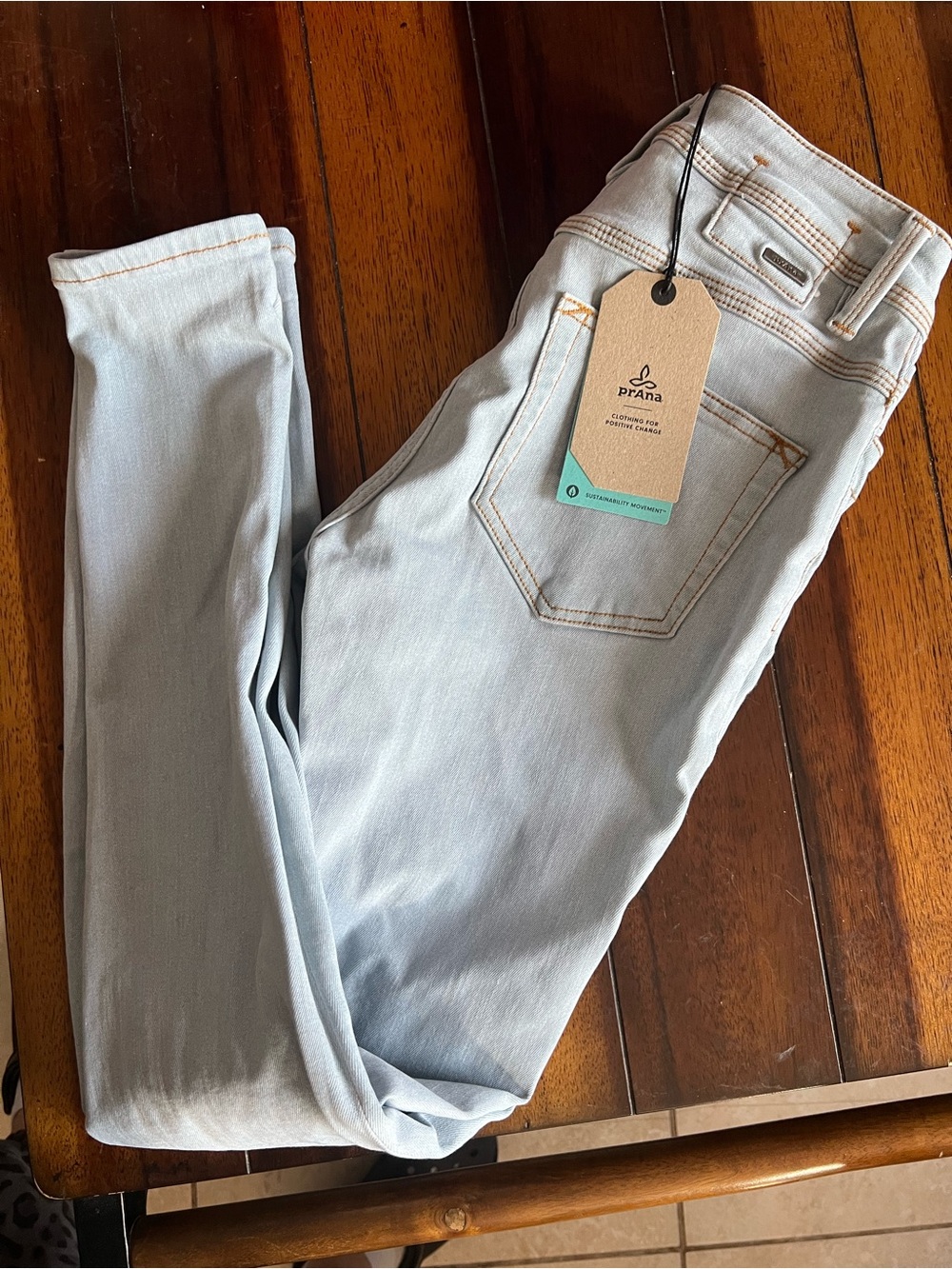 Prana Light Blue Skinny Jeans for Women